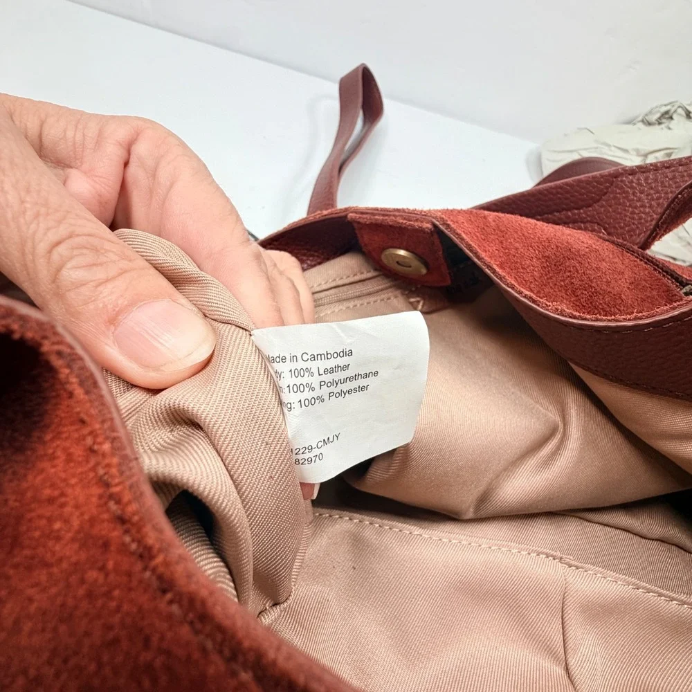 NEW The Sak Women Rylan Hobo Slouch Boho Bag Suede Leather Cinnamon Sustainable